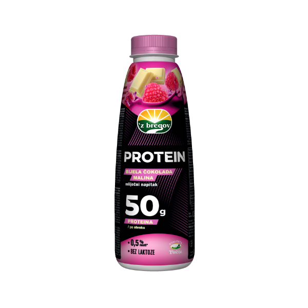 PROTEINSKI NAPITAK BIJELA ČOKOLADA-MALINA ‘Z BREGOV 500 ML